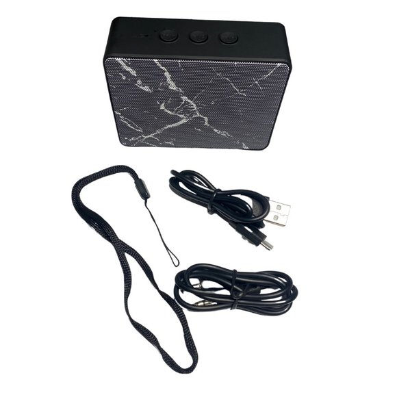 NEW Mini Phone Speaker Black or White Abstract Print Bluetooth Speaker Boxan… - Picture 8 of 14